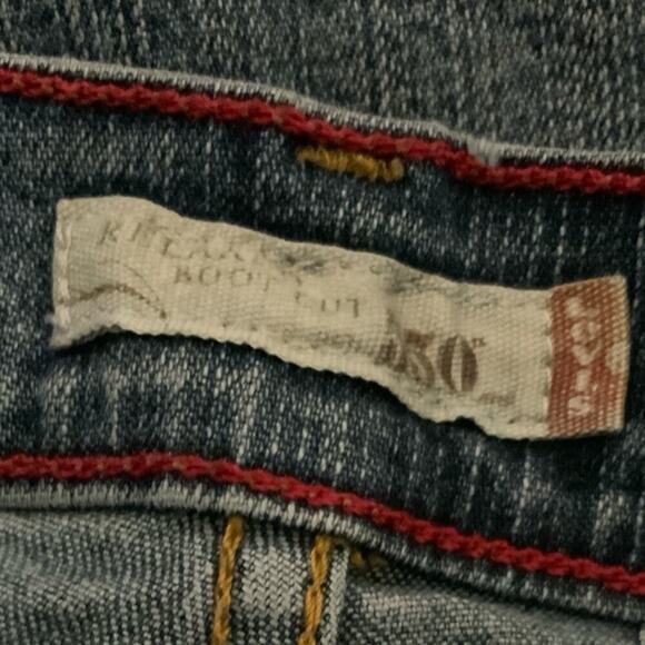 Levis 550 Red Tab Jeans Womens 12P Relaxed Bootcut Stretch Mid Wash Streetwear - Picture 9 of 11